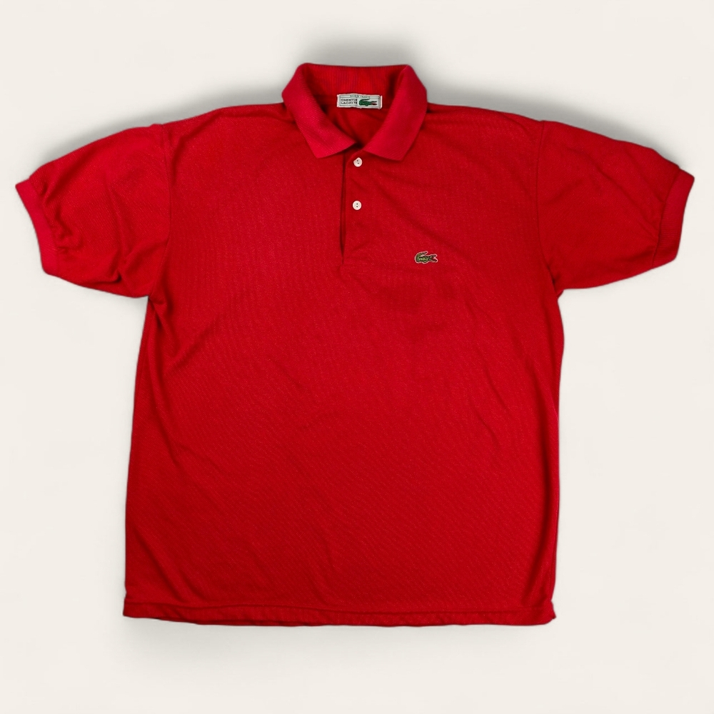 Vintage Lacoste Chemise Polo Red Men XXL France Authentic Rare Minimalist Causal